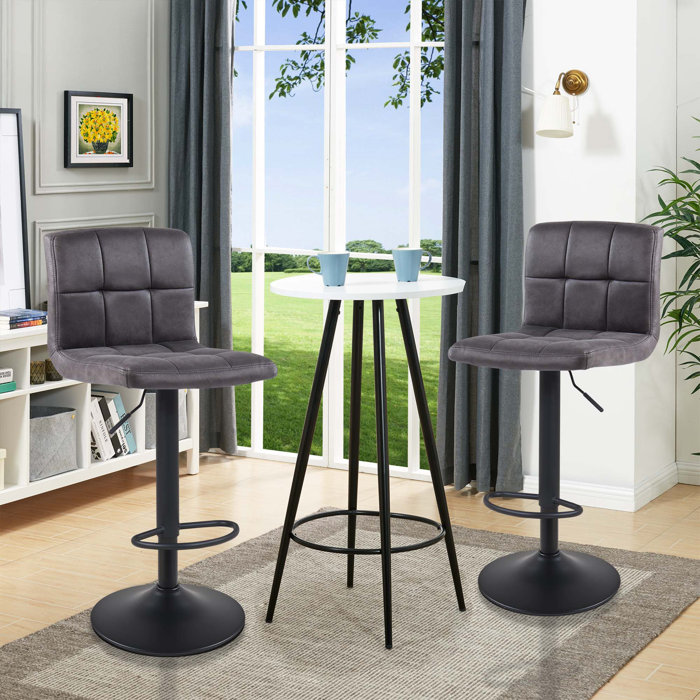 Latitude Run® Amjed Swivel Adjustable Height Bar Stool & Reviews Wayfair